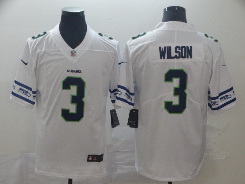 Men Seattle Seahawks 3 Wilson White team logo cool edition NFL Jerseys